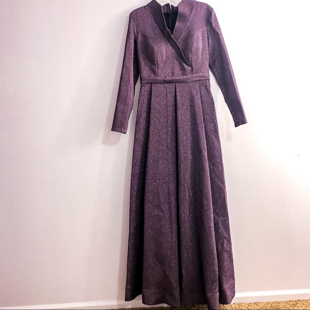 Fancy dark purple modest gown dress abaya kuftan